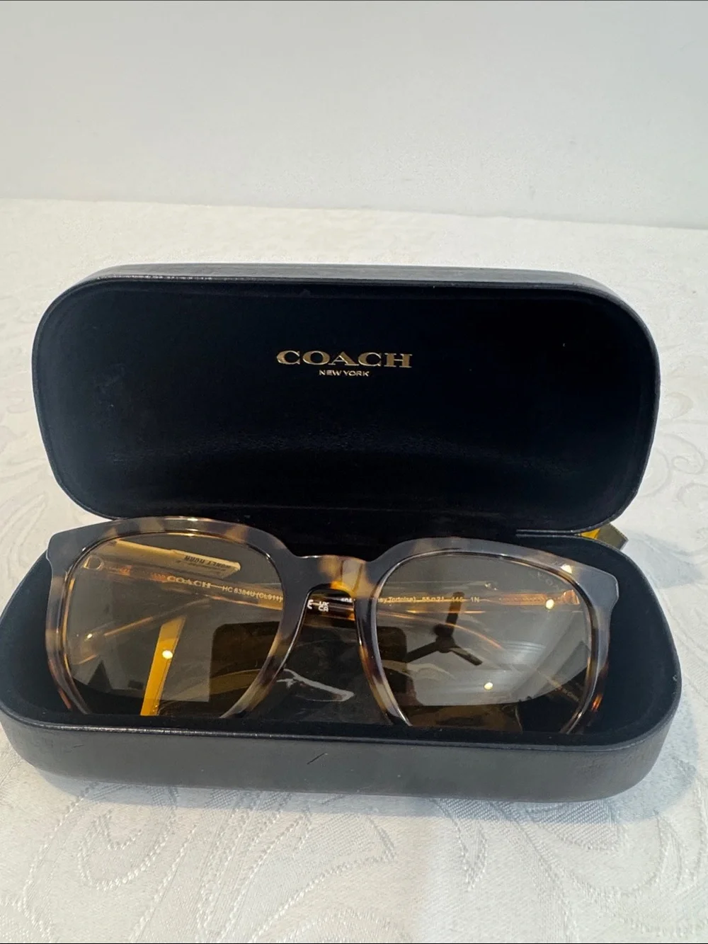 Coach Women's 55 mm Tortoiseshell Round Sunglasses